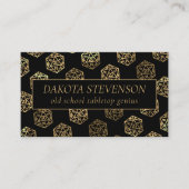 RPG Dice | Gold Fantasy Tafelblad Gamer Branding Visitekaartje (Voorkant)