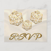RPG Dice | Gold Fantasy tafelblad gamer Entree RSV Uitnodiging Briefkaart (Voorkant)