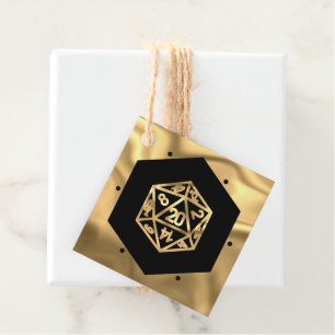 RPG Dice Gold Fantasy Tafelblad PnP Gamer Custom Bedankjes Labels