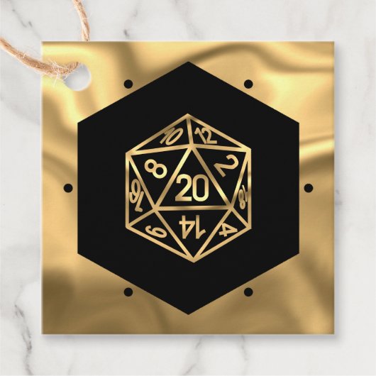 RPG Dice | Gold Fantasy Tafelblad PnP Gamer Custom Bedankjes Labels (Voorkant)