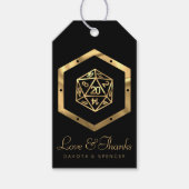 RPG Dice | Gold Fantasy Tafelblad PnP Gamer Custom Cadeaulabel (Voorkant)