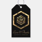 RPG Dice | Gold Fantasy Tafelblad PnP Gamer Custom Cadeaulabel (Achterkant)