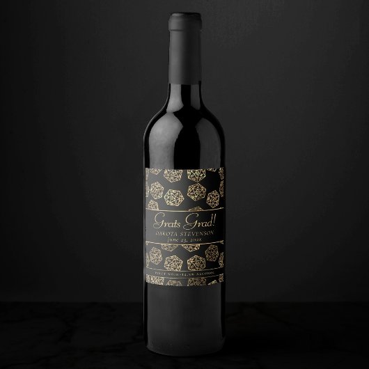 RPG Dice | Gold Fantasy Tafelblad PnP Gamer Custom Wijn Etiket