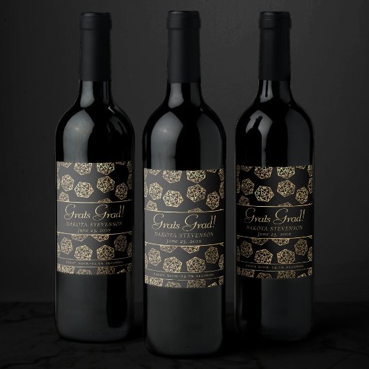 RPG Dice | Gold Fantasy Tafelblad PnP Gamer Custom Wijn Etiket