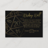 RPG Dice | Gold Fantasy tafelblad wenst goed Informatiekaartje (Voorkant)