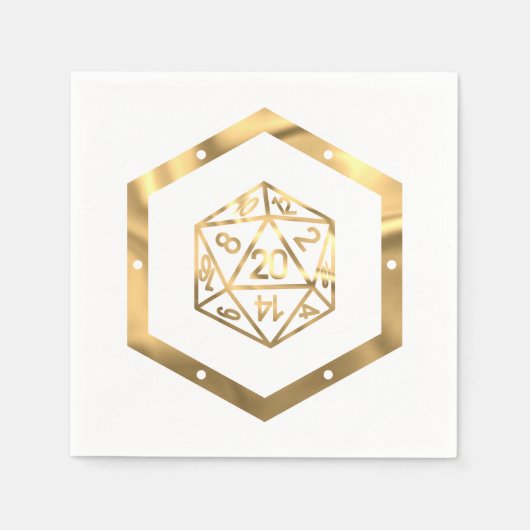 RPG Dice | Gold Old School Tafelblad PnP Roleplaye Servet (Voorkant)