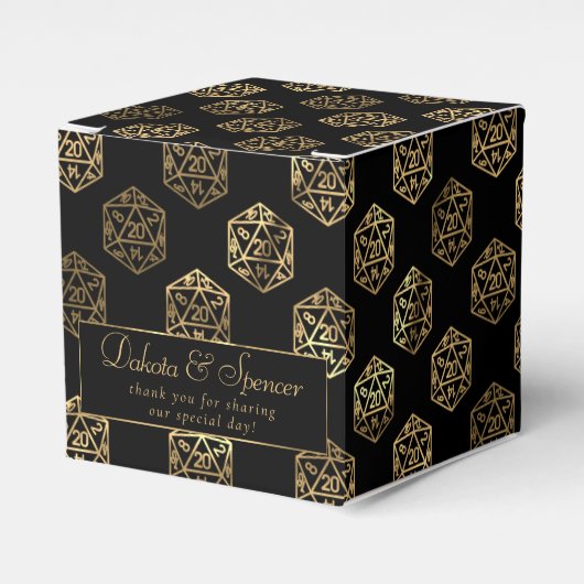 RPG Dice | Gold Tafelblad PnP Roleplayer Bedankt Bedankdoosjes (Voorkant Zijde)