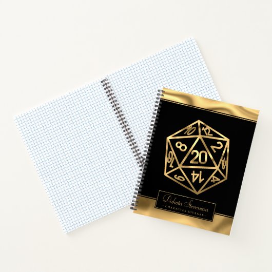 RPG Dice | Gouden Fantasy Tabletop Gamer Graph Pap Notitieboek (Binnen)