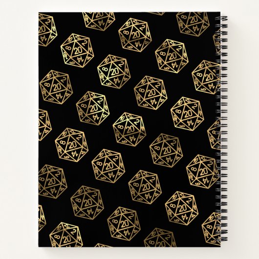 RPG Dice | Gouden Fantasy Tabletop Gamer Graph Pap Notitieboek (Achterkant)