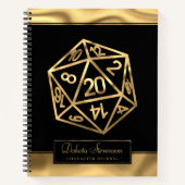 RPG Dice | Gouden Fantasy Tabletop Gamer Graph Pap Notitieboek (Voorkant)