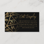 RPG Dice | Gouden Fantasy tafelblad geschenken op  Informatiekaartje (Voorkant)
