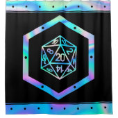 RPG Dice | Holo Fantasy Retro Tafelblad PnP Gamer Douchegordijn (Voorkant)