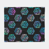 RPG Dice | Holo Fantasy Retro Tafelblad PnP Gamer Fleece Deken (Voorkant (Horizontaal))