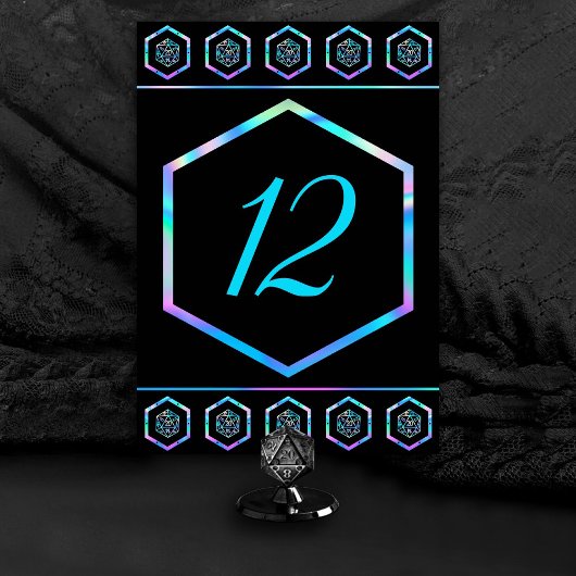 RPG Dice | Holo Fantasy Retro Tafelblad PnP Gamer Kaart