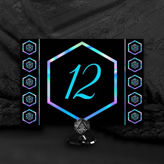 RPG Dice | Holo Fantasy Retro Tafelblad PnP Gamer Kaart