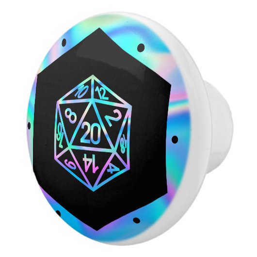 RPG Dice | Holo Fantasy Retro Tafelblad PnP Gamer Keramische Knop (Rechts)