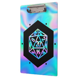 RPG Dice Holo Fantasy Retro Tafelblad PnP Gamer Klembord