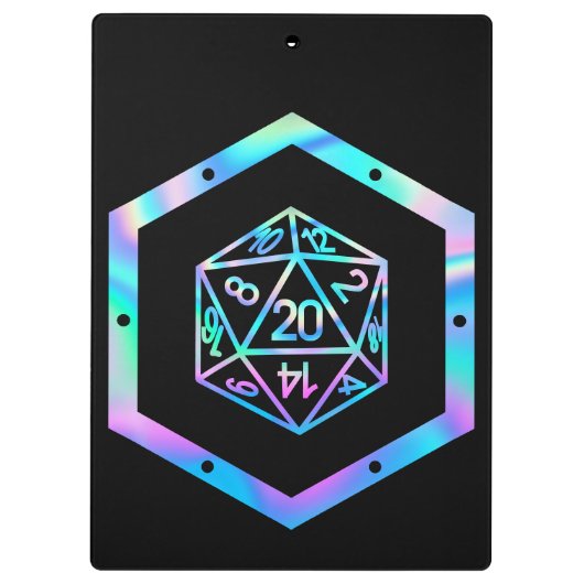 RPG Dice | Holo Fantasy Retro Tafelblad PnP Gamer Klembord (Achterkant)