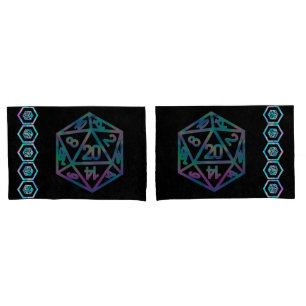 RPG Dice Holo Fantasy Retro Tafelblad PnP Gamer Kussensloop
