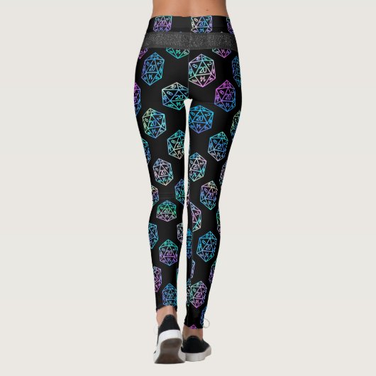 RPG Dice | Holo Fantasy Retro Tafelblad PnP Gamer Leggings (Achterkant)