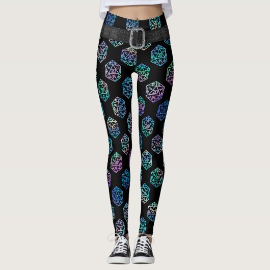 RPG Dice | Holo Fantasy Retro Tafelblad PnP Gamer Leggings (Voorkant)