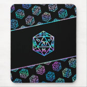 RPG Dice | Holo Fantasy Retro Tafelblad PnP Gamer Muismat (Voorkant)