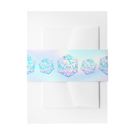 RPG Dice | Holo Fantasy Retro Tafelblad PnP Gamer Uitnodigingen Wikkel (Voorkant Voorbeeld)