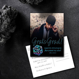 RPG Dice | Holo Fantasy Tabletop Gamer Afstuderen Aankondigingskaart