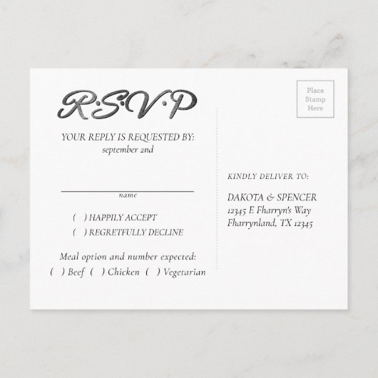 RPG Dice | Holo Fantasy Tabletop Gamer Entree RSVP Uitnodiging Briefkaart (Achterkant)