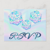 RPG Dice | Holo Fantasy Tabletop Gamer Entree RSVP Uitnodiging Briefkaart (Voorkant)