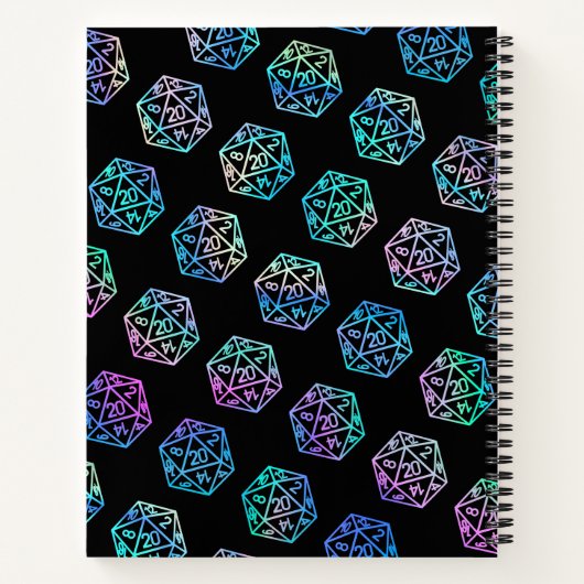 RPG Dice | Holo Fantasy Tabletop Gamer Graph Paper Notitieboek (Achterkant)