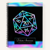 RPG Dice | Holo Fantasy Tabletop Gamer Graph Paper Notitieboek (Voorkant)