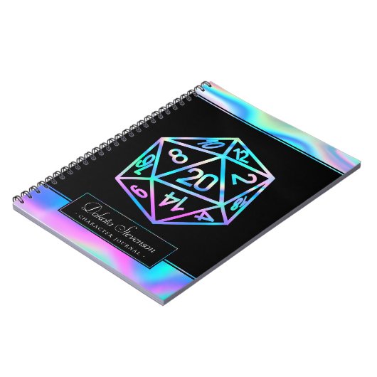 RPG Dice | Holo Fantasy tafelblad gamer karakter Notitieboek (Linkerzijde)