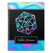 RPG Dice | Holo Fantasy tafelblad gamer karakter Notitieboek (Voorkant)