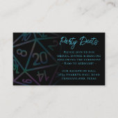 RPG Dice | Holo Fantasy Tafelblad Gamer Receptie Informatiekaartje (Voorkant)