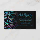 RPG Dice | Holo Fantasy Tafelblad Gamer Registry Informatiekaartje (Voorkant)