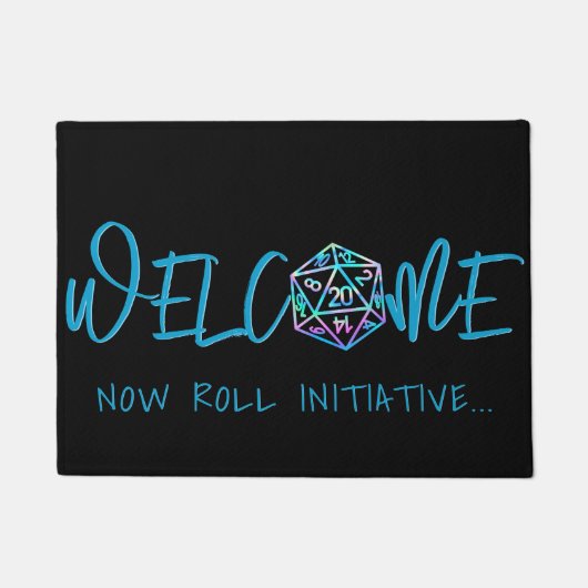 RPG Dice | Holo Fantasy Tafelblad Gamer Welkom Deurmat (Voorkant)