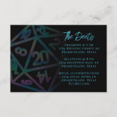 RPG Dice | Holo Fantasy Tafelblad Gastgegevens Informatiekaartje (Voorkant)