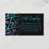 RPG Dice | Holo Fantasy tafelblad geschenken te zi Informatiekaartje (Voorkant)