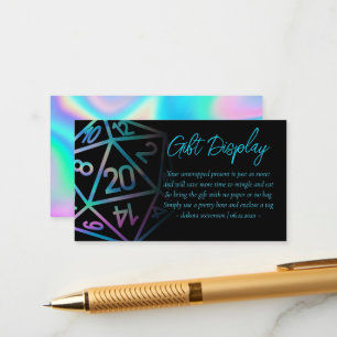 RPG Dice   Holo Fantasy tafelblad geschenken te zi Informatiekaartje