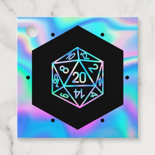 RPG Dice | Holo Fantasy Tafelblad PnP Gamer Custom Bedankjes Labels (Voorkant)