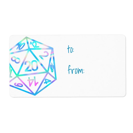 RPG Dice | Holo Fantasy Tafelblad PnP Gamer Custom Etiket (Voorkant)