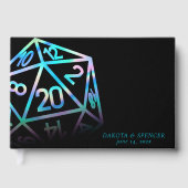 RPG Dice | Holo Fantasy Tafelblad PnP Gamer Custom Gastenboek (Voorkant)
