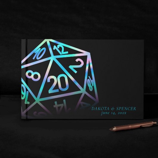 RPG Dice | Holo Fantasy Tafelblad PnP Gamer Custom Gastenboek