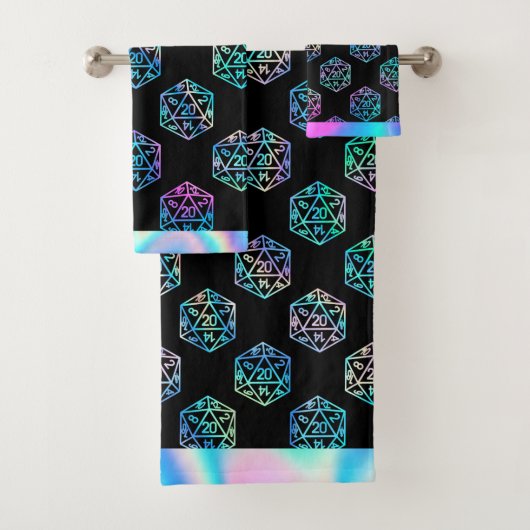 RPG Dice | Holo Old School Fantasy Tafelblad Gamer Bad Handdoek (Insitu)