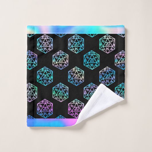 RPG Dice | Holo Old School Fantasy Tafelblad Gamer Bad Handdoek (Wasdoekje)