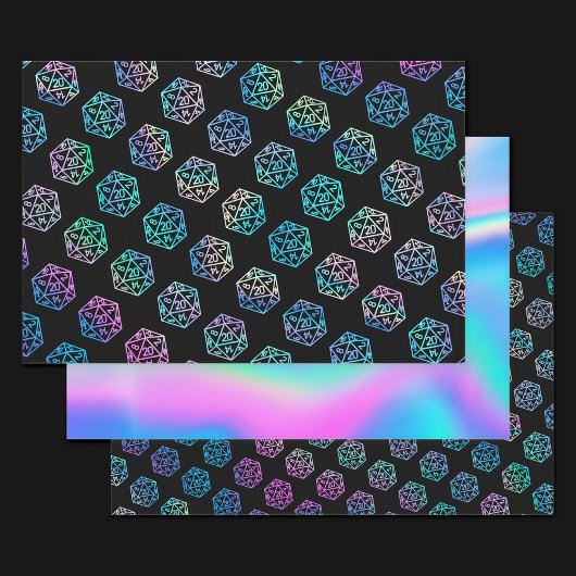 RPG Dice | Holo Old School Tafelblad PnP Roleplaye Inpakpapier Vel