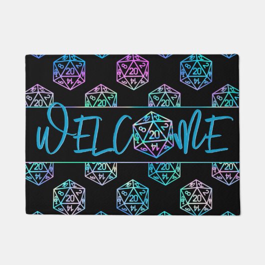 RPG Dice | Holo Retro Tafelblad Rollenspeler Welko Deurmat (Voorkant)
