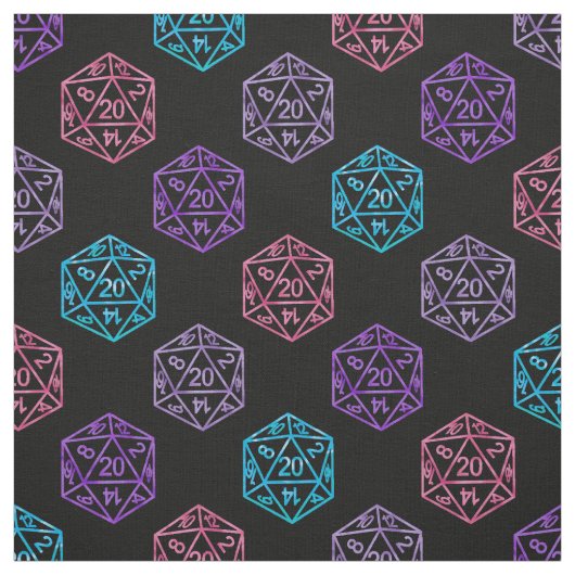 RPG Dice | iriserende retro tafelblad rollenspeler Stof (Swatch)