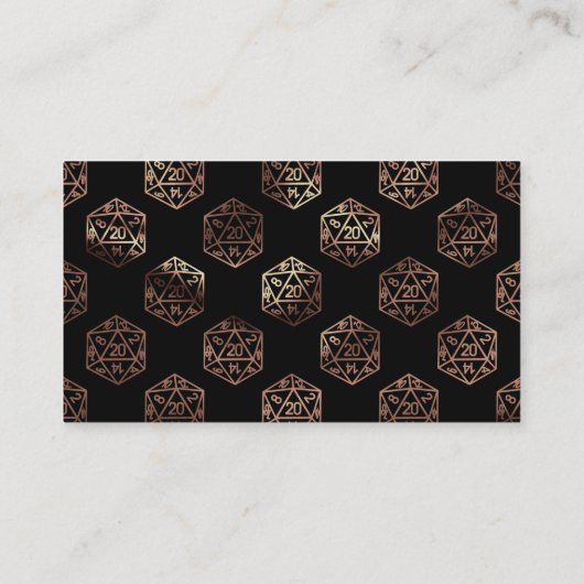 RPG Dice | Koper Fantasy Tafelblad Gamer Receptie Informatiekaartje (Achterkant)